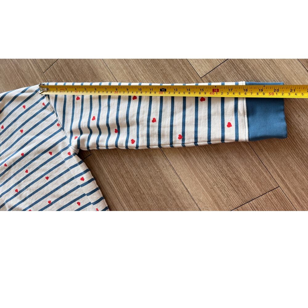 Pact Size M 100% Organic Cotton Striped Heart Sweatshirt Crewneck Pullover - Picture 10 of 14